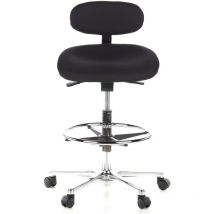 Gebraucht] Hjh Office Hocker Drehhocker Arbeitsstuhl Work Mf Stoff Schwarz Chrom Hocker B-Ware