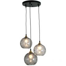 Holländer - gebraucht] Hängeleuchte Milano Drei Schirme Aus Rauchglas Deckenlampe Lampe B-Ware