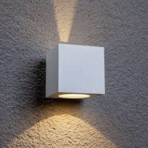 Gebraucht] Lucande Weiße Led Außenwandleuchte Jarno, Würfelform Wandleuchte Lampe Leucht236 B-Ware