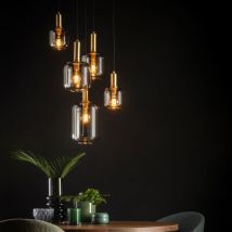 Lucide Hängelampe Joanet Hängeleuchte Deckenlampe Lampe Rauchglas Fünfflammig845 B-Ware