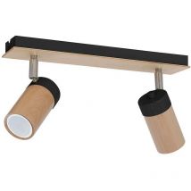 Milagro - gebraucht] Deckenstrahler Baron Deckenlampe Deckenleuchte zweiflammig schwarz/holz