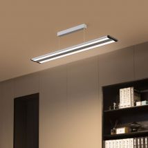 Gebraucht] Prios LED-Hängeleuchte Zyair Leuchte silber Aluminium 5700lm dimmbar