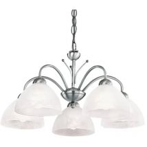 Searchlight - gebraucht] Hängeleuchte Milanese 5 Fl., Silber Hängeleuchte Lampe Leuchte Ip20 B-Ware