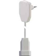 Gebro 104579 Alimentazione Prolunga Bianco 0.80 m H03VVH2-F 2X 0,75 mm² con interruttore intermedio