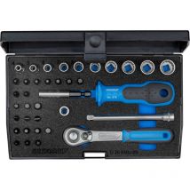 Certeo - Jeu de clés à douille d 20 KMU-20 37 pièces 1/4 Ouverture de clés 4-13 mm Nombre de dents 40 12 pans