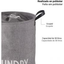 10390800300 minimal Cesto de Ropa Gris - ref: 10390800300 - Gedy