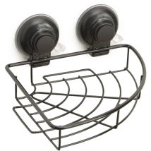 Gedy - Portaoggetti angolare per doccia in filo da muro in metallo e resine termoplastiche HO80 serie hot Nero Matt