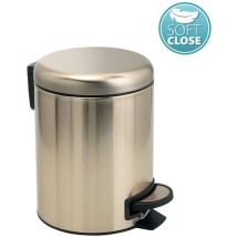 Sapho Accessori Bagno Gedy - Pattumiera 3 L, Soft Close, Color Oro Opaco 320987