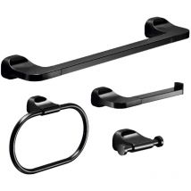 ST991400002 Set 4 Piezas (Toallero 35Cm, Portarrollo, Percha, Argolla) Negro Mate - ref: ST991400002 - Gedy