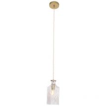 Mexlite - Lampe à suspension plafonnier lampe de salle à manger laiton métal verre h 30 cm