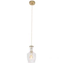 Mexlite - Suspension lampe de salle à manger suspension plafonnier laiton métal verre h 30 cm
