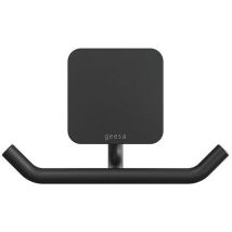 Geesa - Handtuchhaken Wand Topaz Doppelt Badetuchhaken Zum Bohren, Schwarz Matt