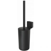Geesa Klobürstenhalter mit Toilettenbürste Topaz mit Deckel zum Bohren, schwarz matt