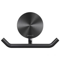 Geesa Handtuchhaken Wand Opal doppelt Badetuchhaken zum Bohren, schwarz gebürstet