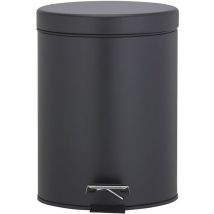Ben Sanitair - Geesa Tretmülleimer Hotel, Kosmetikeimer 5l + Kübel, Edelstahl schwarz matt