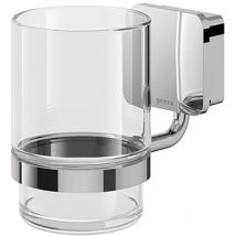 Zahnputzbecher Topaz mit Halterung - Glashalter Bad, chrom - Geesa