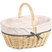 Geflochtener Picknickkorb mit Stoffbezug, 45 x 34 cm