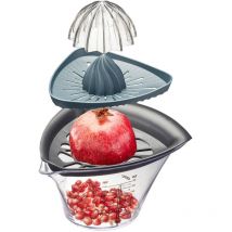 Gefu - Fruti - Granatapfel und Granatapfelkernextraktor und -entsafter, transparent und grau, 21,3 x 18 x 13,5 cm