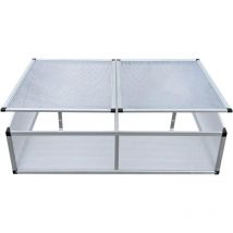 Gegaden - Alu Frühbeet, Mini Gewächshaus Treibhaus, Frühbeetkasten mit Doppeldach lichtdurchlässig, uv Schutz,Frühbeete 6.5kg/groß,118x77x40 cm