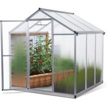 Gegaden - Aluminium Gewächshaus für den Garten Mit 8 cm dickeres Fundament 182 x 190 x 195 cm Vielseitig nutzbar als Treibhaus, Gartenhaus,Aufzucht
