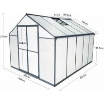 Gegaden - Aluminium Gewächshaus für den Garten Mit 8 cm dickeres Fundament 301238195 cm Vielseitig nutzbar als Treibhaus, Gartenhaus,Aufzucht