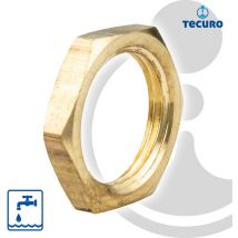 Tecuro - Gegenmutter mit Sechskant, Innengewinde Rp 3/4 Zoll, Messing blank CW617N