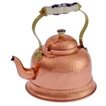 Wasserkessel, Teekessel - Aus Kupfer, Gehämmerte, Mit Porzellangriff, 1,5l