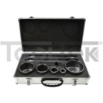 Geko G40009 set frese a tazza carotatrice da muro 30,40,65,80,100mm