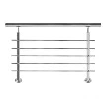 Hengmei - Geländer Handläufe aus Edelstahl Treppengeländer Geländer Außen Innen Brüstungsgeländer Balkongeländer 100CM mit 5 Querstangen