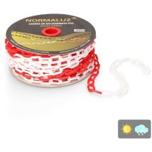 Weiße und rote Plastikkette 25m normaluz
