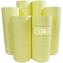 Tecplast - Lot von 36 Gelbes Abdeckklebebandern, das bis 80° hitzebeständig ist - Klebebandrolle 50 mm x 50 m zum Malen