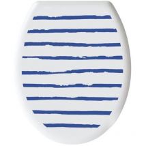Gelco - design Abattant wc - Charnieres plastique - Polypropylene - Motif marin - Bleu majorelle