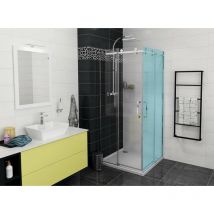 Gelco Dragon - Anta doccia in due parti 120 cm, Coated Glass, alluminio lucido/vetro trasparente GD4212