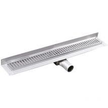 Gelco - Manus - Piletta per doccia 85 cm, con griglia Onda, montaggio a parete, acciaio inox GMO24