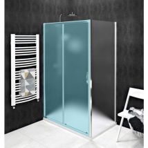 Sigma - Simply Duschwand, 70 cm, beschichtetes Glas, glänzendes Aluminium/Glasbaustein GS4370 - Gelco