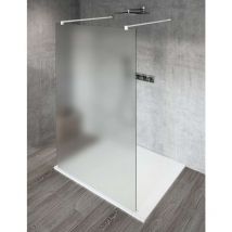 Vario - Begehbare Duschwand, 100 cm, beschichtetes Glas, weiß/mattes Glas GX1410GX2215 - Gelco