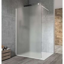 Vario - Begehbare Duschwand, 130 cm, beschichtetes Glas, weiß/mattes Glas GX1413GX1015 - Gelco