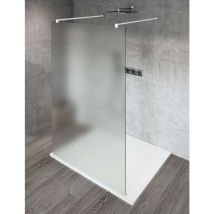Vario - Begehbare Duschwand, 130 cm, beschichtetes Glas, weiß/mattes Glas GX1413GX2215 - Gelco
