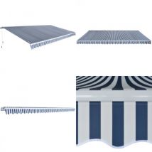 Gelenkarmmarkise 600 cm Blau/Weiß - Gelenkarmmarkise - Sonnensegel - Markise Für Garten - Terrassenüberdachung - Outdoor Möbel - Home & Living