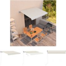 The Living Store Markise Automatisch Einziehbar 300x250 cm Creme - Markisen