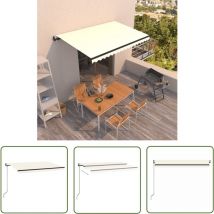 Bonnevie - The Living Store Markise Automatisch Einziehbar 450x350 cm Creme - Markise - Sonnenschutz - Gartenmöbel - Terrassenüberdachung