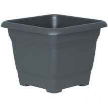 Pflanzkübel nora Anthrazit 40 cm quadratisch - Kunststoff - Geli