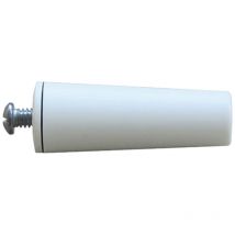 Schachtel mit 25 weißen Fensterladenstoppern, Länge 55 mm