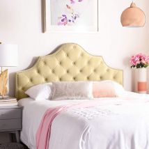 Casa - Gemia Cream Plush Single 26 inch Strutted Headboard