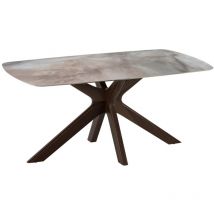 Stones - Gemini - Table fixe (180 x 90 x 76 cm) en céramique noyer