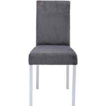 Bestmobilier - Gemma - lot de 2 chaises - en velours côtelé - gris