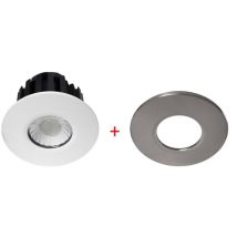 Indigo - Gemma rd-230 7w 620lm 55° ip65 dim blanc mat + nickel satine (DO35530)