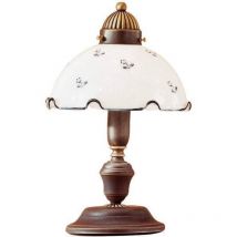 Nonna - Glaskuppel-Tischleuchte im Landhausstil Matt Antik Messing, 1x E27 - Kolarz