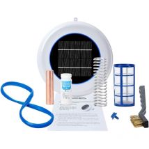 Lycxames - Generador de iones solares para piscinas, purificador automático de iones de cobre y plata, limpiador de piscinas (blanco)