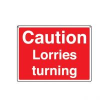 Sitesafe - General Construction Lorries Turning Rigid pvc Sign - 600 x 450mm